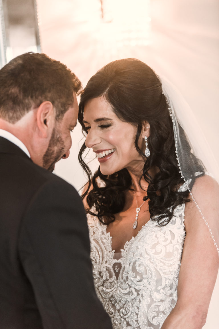 first look with bride and groom at sterling